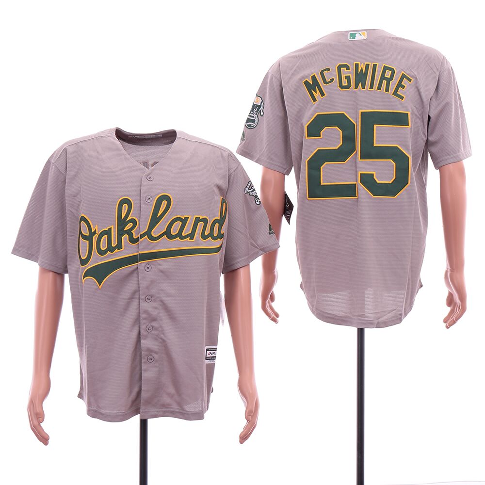 Men Oakland Athletics 25 McGWIRE Grey MLB Jerseys